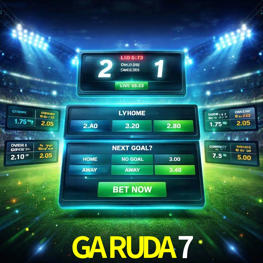 Vista de apuestas en vivo GARUDA7 durante un partido en curso